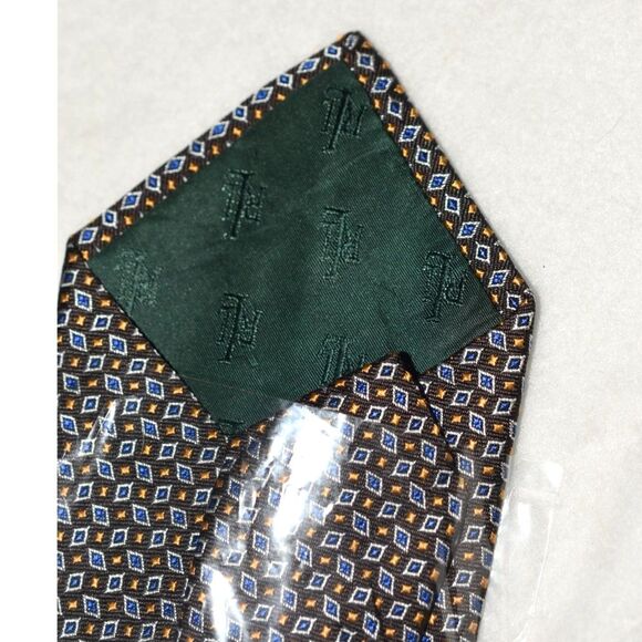NIP Ralph Lauren 100% Silk Dashing Prestigious Green Label Diamond Print Tie - Picture 5 of 5